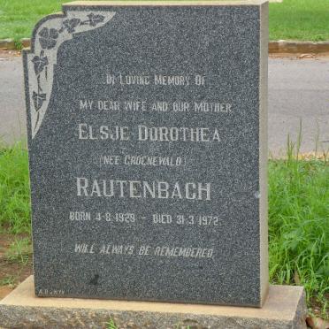 RAUTENBACH Elsje Dorothea nee GROENEWALD 1929-1972