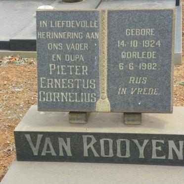 ROOYEN Pieter Ernestus Cornelius, van 1924-1982
