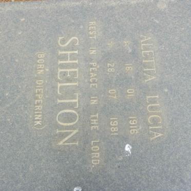 SHELTON Aletta Lucia nee DIEPERINK 1916-1981