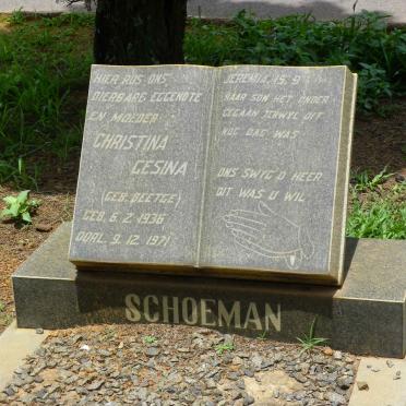 SCHOEMAN Christina Gesina nee BEETGE 1936-1971
