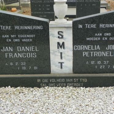 SMIT Jan Daniël Francois 1932-1981 &amp; Cornelia Johanna Petronella 1937-2008