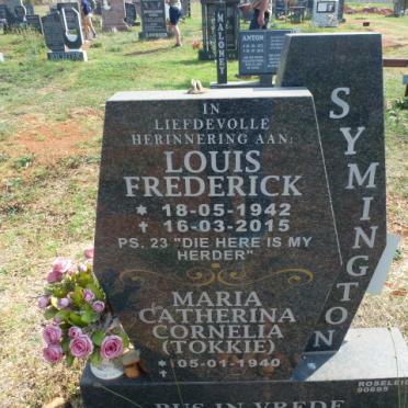 SYMINGTON Louis Frederick 1942-2015 &amp; Maria Catherina Cornelia 1940-
