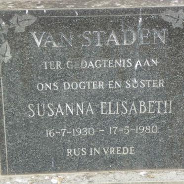 STADEN Susanna Elisabeth, van 1930-1980