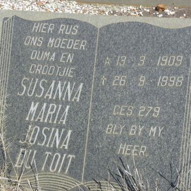 TOIT Susanna Maria Josina, du 1909-1998