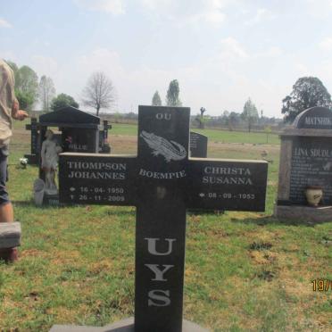 UYS Thompson Johannes 1950-2009 &amp; Christa Susanna 1953-