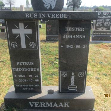 VERMAAK Petrus Theodorus 1927-2008 &amp; Hester Johanna 1942-