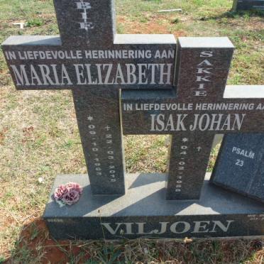 VILJOEN Isak Johan 196?- &amp; Maria Elizabeth 1963-2015