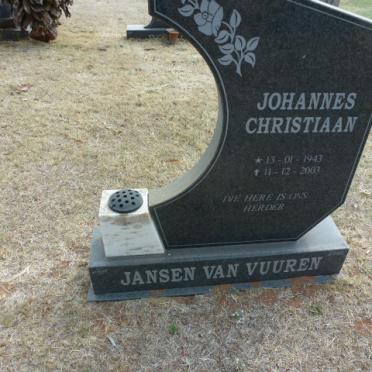 VUUREN Johannes Christiaan, Jansen van 1943-2003