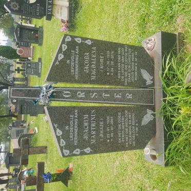VORSTER Joachim Marthinus 1930-2001 &amp; Jacoba Magdalena 1935-2016