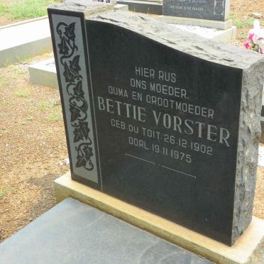VORSTER Bettie nee DU TOIT 1902-1975