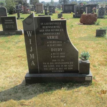 WIJMA Arrie 1925-2004 &amp; Diedy 1925-2009