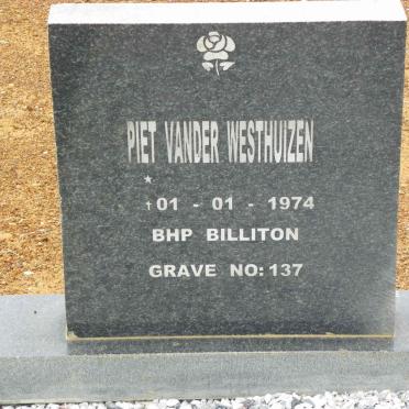 WESTHUIZEN Piet, van der -1974