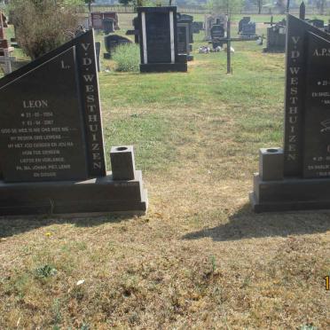 WESTHUIZEN J.J., v.d. 1925-2010 &amp; A.P.S. 1929-2008 :: WESTHUIZEN Leon, v.d. 1954-2007