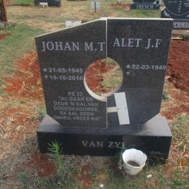 ZYL Johan M.T., van 1945-2016 &amp; Alet J.F. 1949-