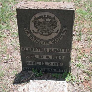 MALAN Albertina M. 1894-1901