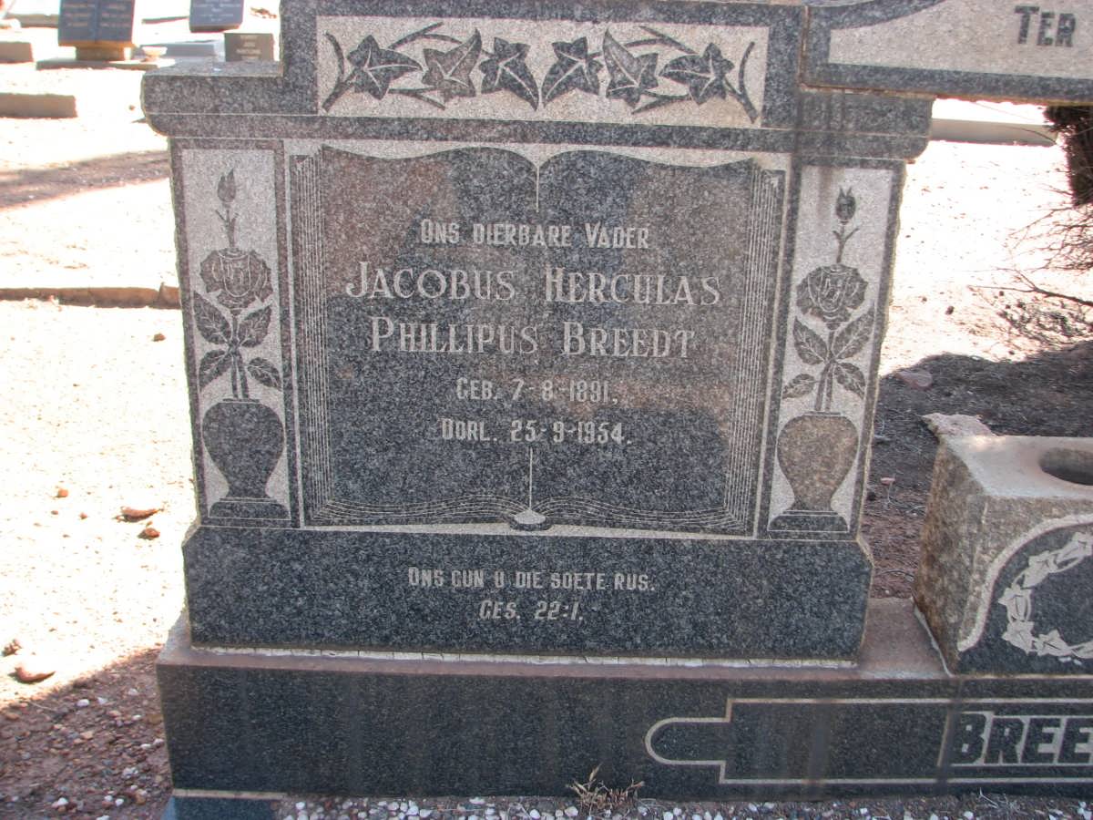 BREEDT Jacobus Herculas Phillipus 1881-1954 & Isabella Susanna nee DEKKER 1886-1954 #1