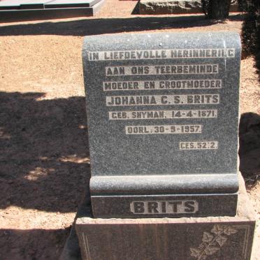 BRITS Johanna C.S. nee SNYMAN 1871-1957