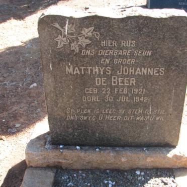 BEER Matthys Johannes, de 1921-1942
