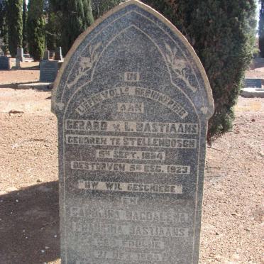 BASTIAANS Gerard v.L. 1884-1923 &amp; Carolina Magdalena Francina FOUCHE 1885-1928