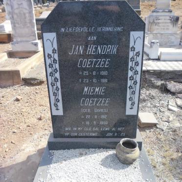 COETZEE Jan Hendrik 1910-1981 &amp; Miemie DAVIES 1912-1990