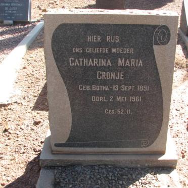 CRONJE Catharina Maria nee BOTHA 1891-1961