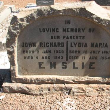 EMSLIE John Richard 1860-1943 &amp; Lydia Maria 1861-1954