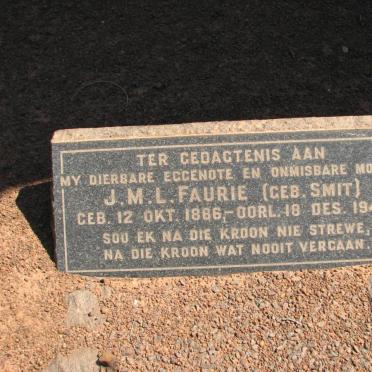 FAURIE J.M.L. nee SMIT 1886-1946