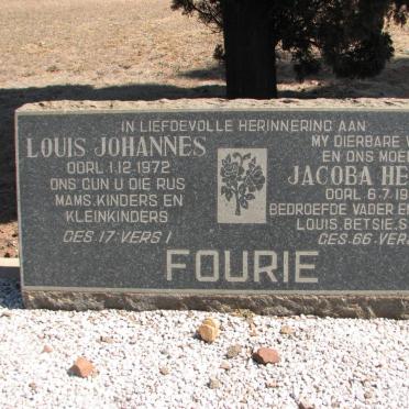 FOURIE Louis Johannes -1972 &amp; Jacoba Helena -1957