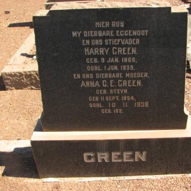 GREEN Harry 1860-1939 &amp; Anna C.E. STEYN 1854-1939