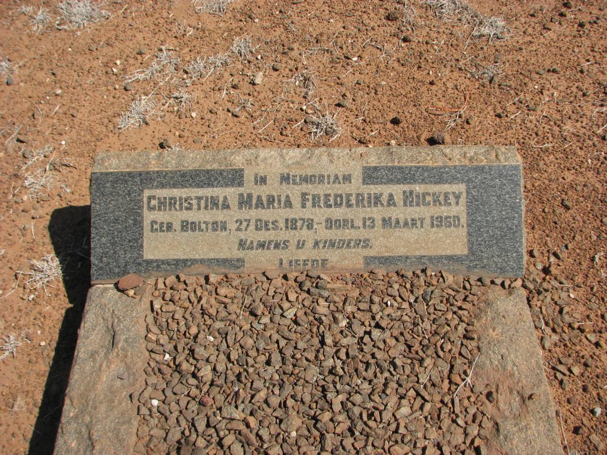 HICKEY Christina Maria Frederika nee BOLTON 1878-1960