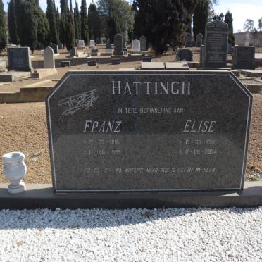 HATTINGH Franz 1915-1989 &amp; Elise 1918-2004