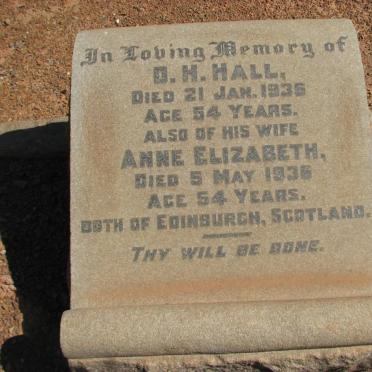 HALL D.H. -1936 &amp; Anne Elizabeth -1936