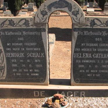 JAGER Hendrik Schalk, de 1879-1969 &amp; Helena Catharina SWANEPOEL 1889-1967