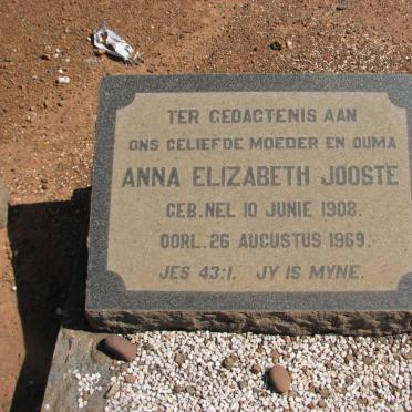JOOSTE Anna Elizabeth nee NEL 1908-1969