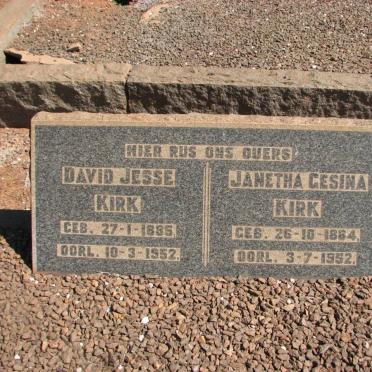KIRK David Jesse 1885-1952 &amp; Janetha Gesina 1884-1952