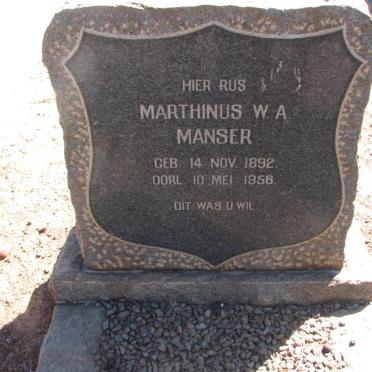 MANSER Marthinus W.A. 1892-1956