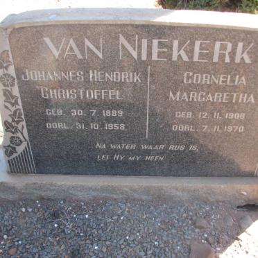 NIEKERK Johannes Hendrik Christoffel, van 1889-1958 &amp; Cornelia Margaretha 1908-1970