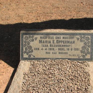 OPPERMAN Maria E. nee BEZUIDENHOUT 1910-1951