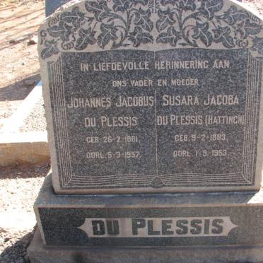 PLESSIS Johannes Jacobus, du 1881-1957 &amp; Susara Jacoba HATTINGH 1883-1953