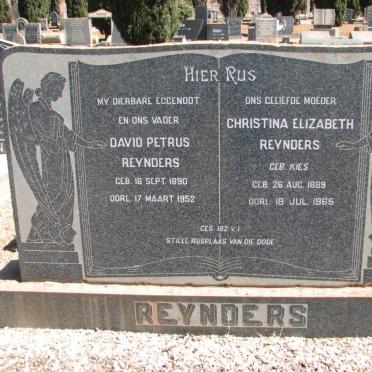 REYNDERS David Petrus 1890-1952 &amp; Christina Elizabeth KIES 1889-1965