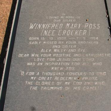 ROSS Winnifred Mary nee CROCKER 1908-1984