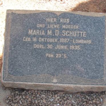 SCHUTTE Maria M.D. nee LOMBARD 1887-1935