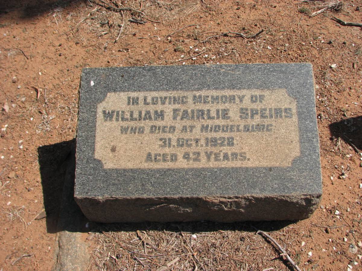 SPEIRS William Fairlie -1928