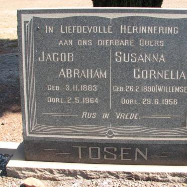 TOSEN Jacob Abraham 1883-1964 &amp; Susanna Cornelia WILLEMSE 1890-1956