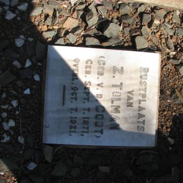 TOLMAN J. 1872-1921 &amp; Z. VAN DER GOOT 1971-1921