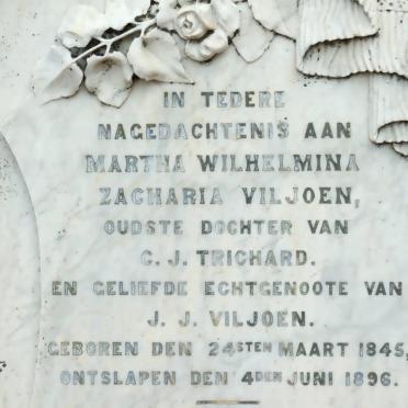 VILJOEN Martha Wilhelmina Zacharia nee TRICHARD 1845-1896