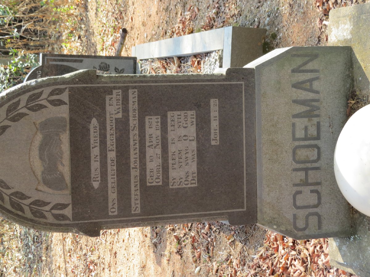 SCHOEMAN Stefanus Johannes 1871-1944