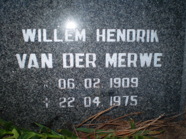 MERWE Willem Hendrik, van der 1909-1975