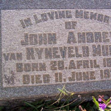 MUNNIK John Andrew van Ryneveld 1874-1920