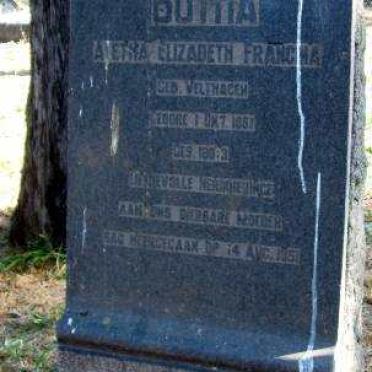 BOTHA Aletha Elizabeth Francina nee VELTHAGEN 1861-1951